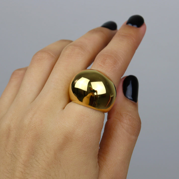 Sortija Lorna - esfera -  size  6 a 8 - oro o plata