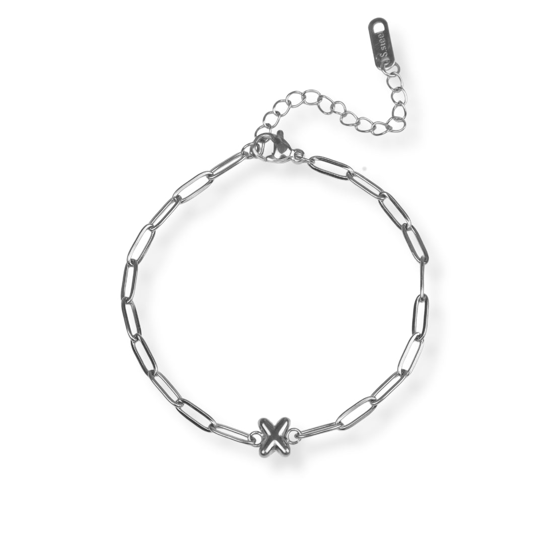 Pulsera con inicial nueva - letras A a Z - oro o plata