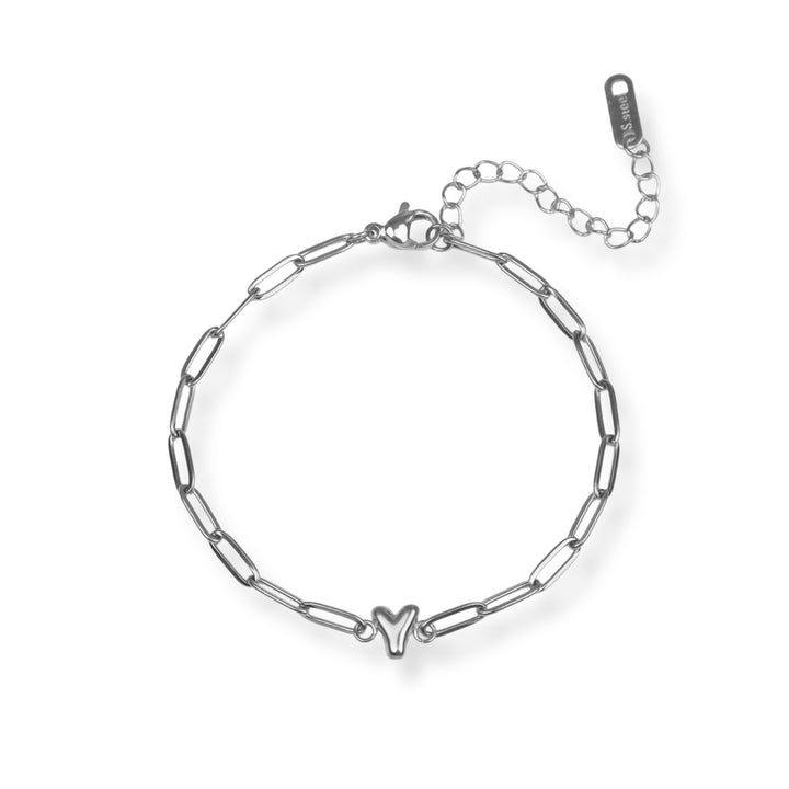 Pulsera con inicial nueva - letras A a Z - oro o plata