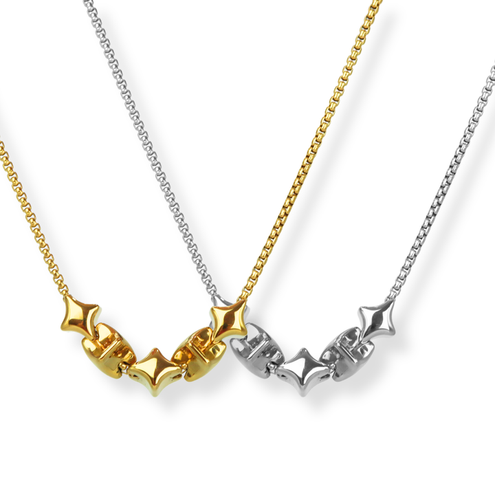 Collar Línea Exclusiva de Y - 5 charms - ajustable - varias maneras de uso - oro o plata
