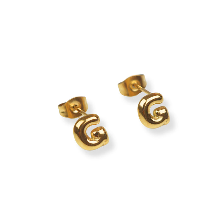 Aretes con inicial nuevo - dormilonas -  letras A a Z - oro o plata