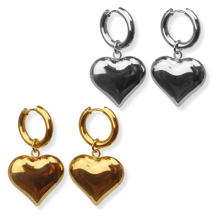 Aretes Jaydee - corazón - oro o plata