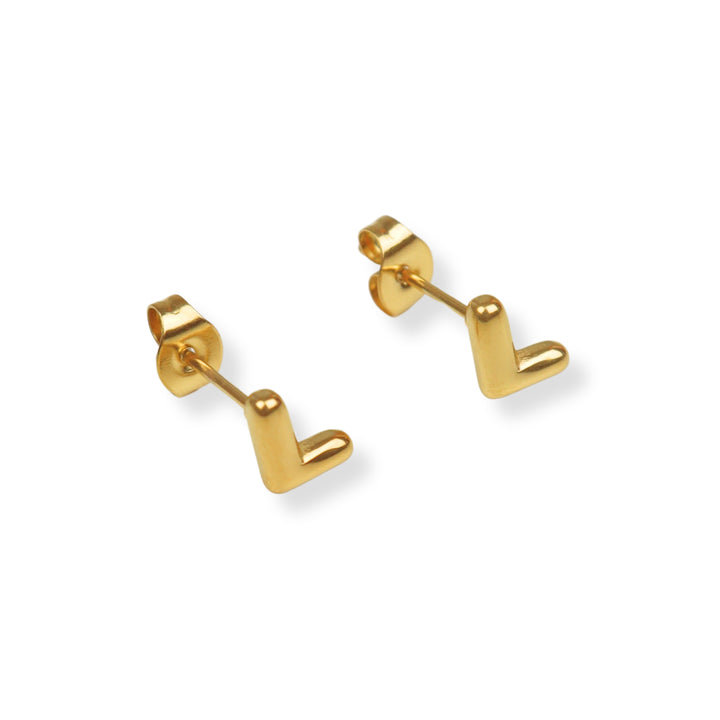 Aretes con inicial nuevo - dormilonas -  letras A a Z - oro o plata