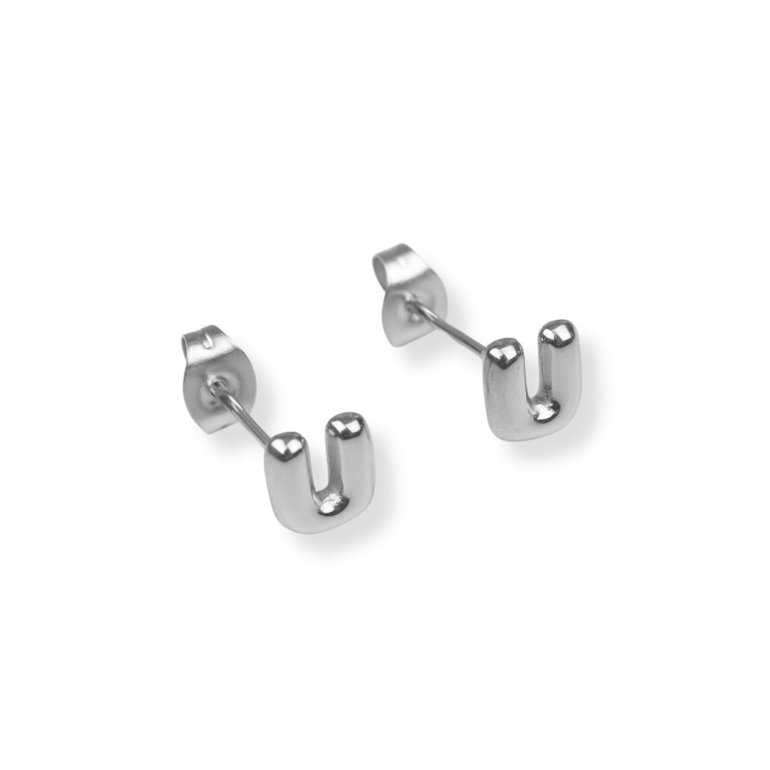 Aretes con inicial nuevo - dormilonas -  letras A a Z - oro o plata