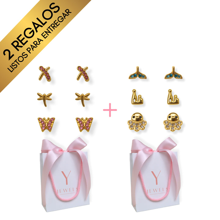 Bundle de 2 regalos de mini studs - oro o plata