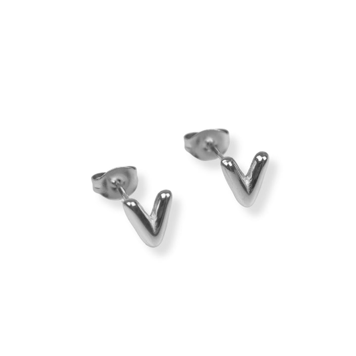 Aretes con inicial nuevo - dormilonas -  letras A a Z - oro o plata