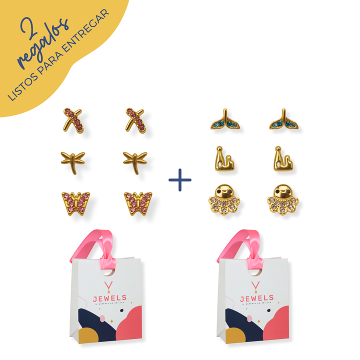 Bundle de 2 regalos de mini studs - oro o plata