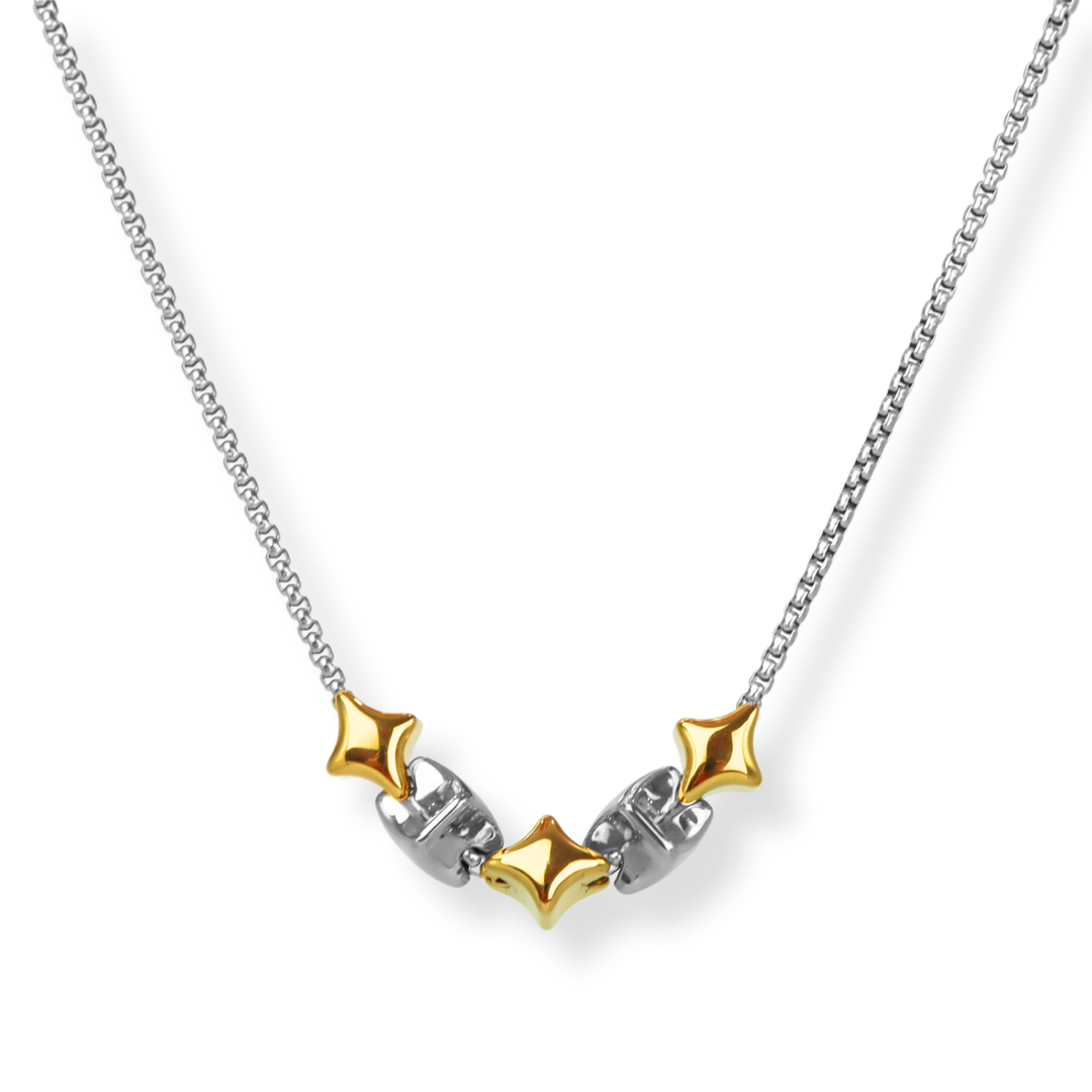 Collar Línea Exclusiva de Y - 5 charms - ajustable - varias maneras de uso - oro, plata, doble tono