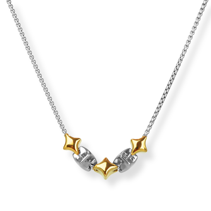 Collar Línea Exclusiva de Y - 5 charms - ajustable - varias maneras de uso - oro, plata, doble tono