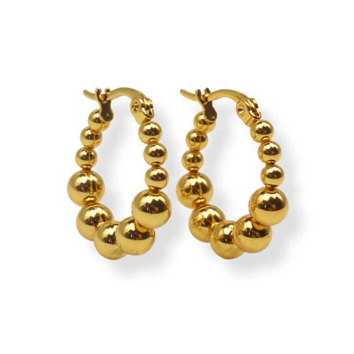 Aretes Priscila - hoops - bolitas - oro