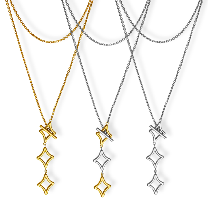 Collar Línea Exclusiva de Y - versátil - cierre OT exclusivo  - oro, plata o doble tono