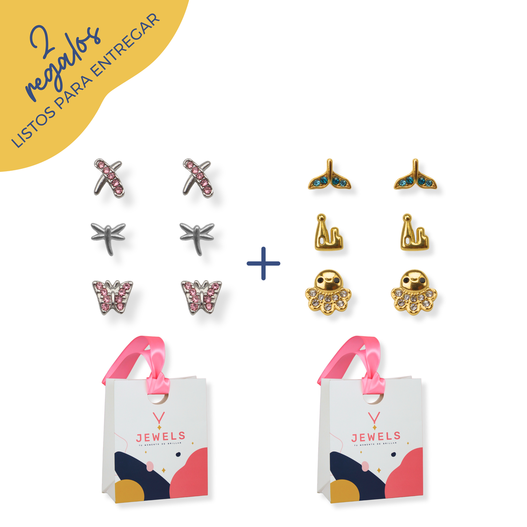 Bundle de 2 regalos de mini studs - oro o plata