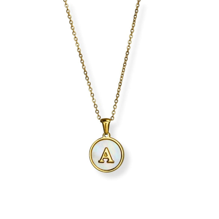 Collar con inicial - oro y blanco - letras A a Z