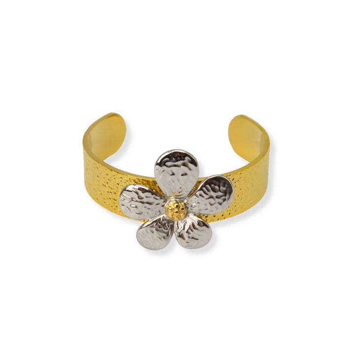 Bangle Dilia - flor doble tono