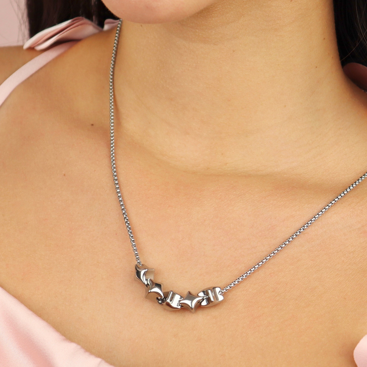 Collar Línea Exclusiva de Y - 5 charms - ajustable - varias maneras de uso - oro o plata