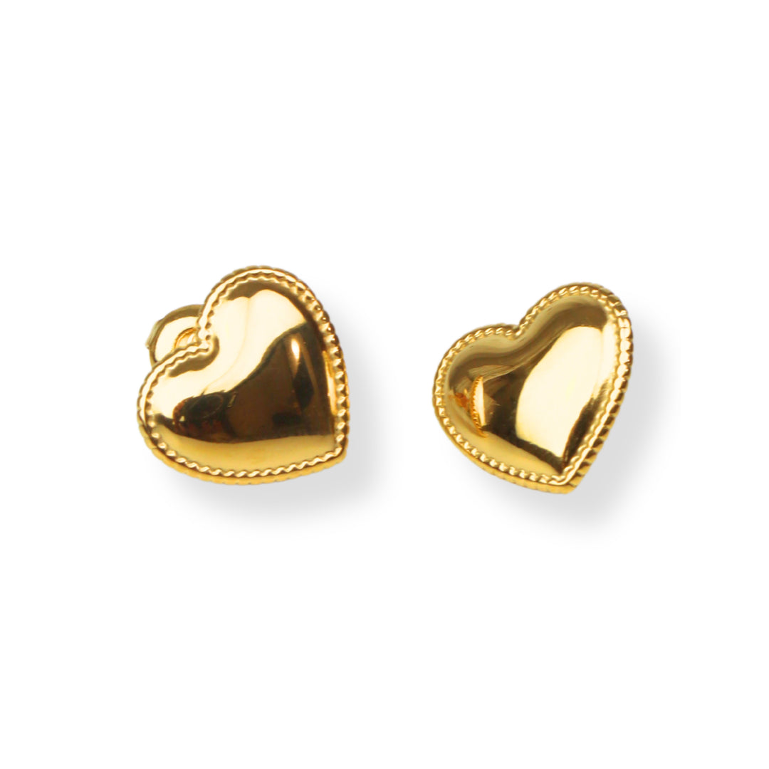 Aretes Eitza - corazones - oro