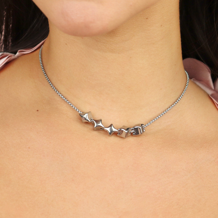 Collar Línea Exclusiva de Y - 5 charms - ajustable - varias maneras de uso - oro o plata