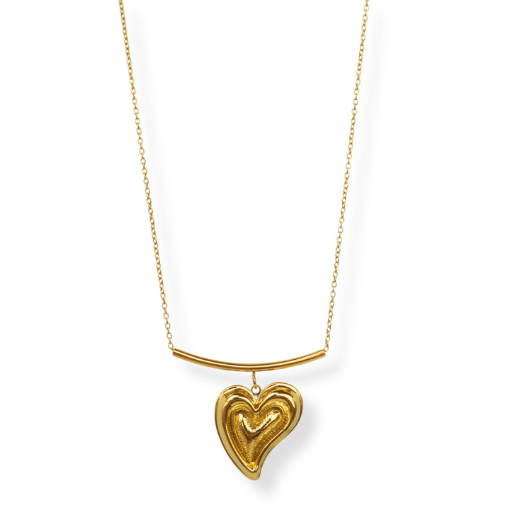 Collar Karla - corazón en relieve - oro - estilo 2