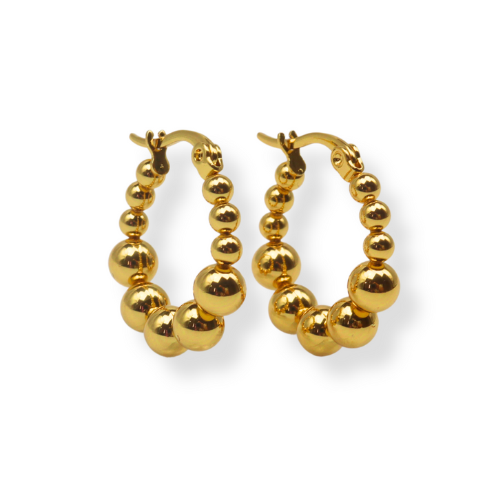 Aretes Priscila - hoops - bolitas - oro o plata