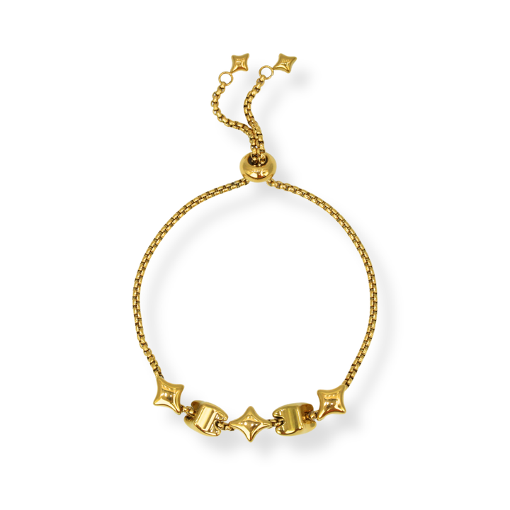Pulsera Línea Exclusiva de Y - 5 charms - ajustable - oro o plata