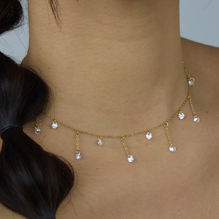 Choker Julie - diamantes - oro