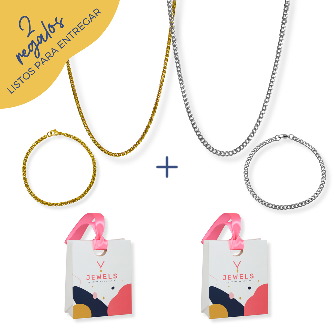 Bundle 2 regalos para hombres - clásicos - oro o plata