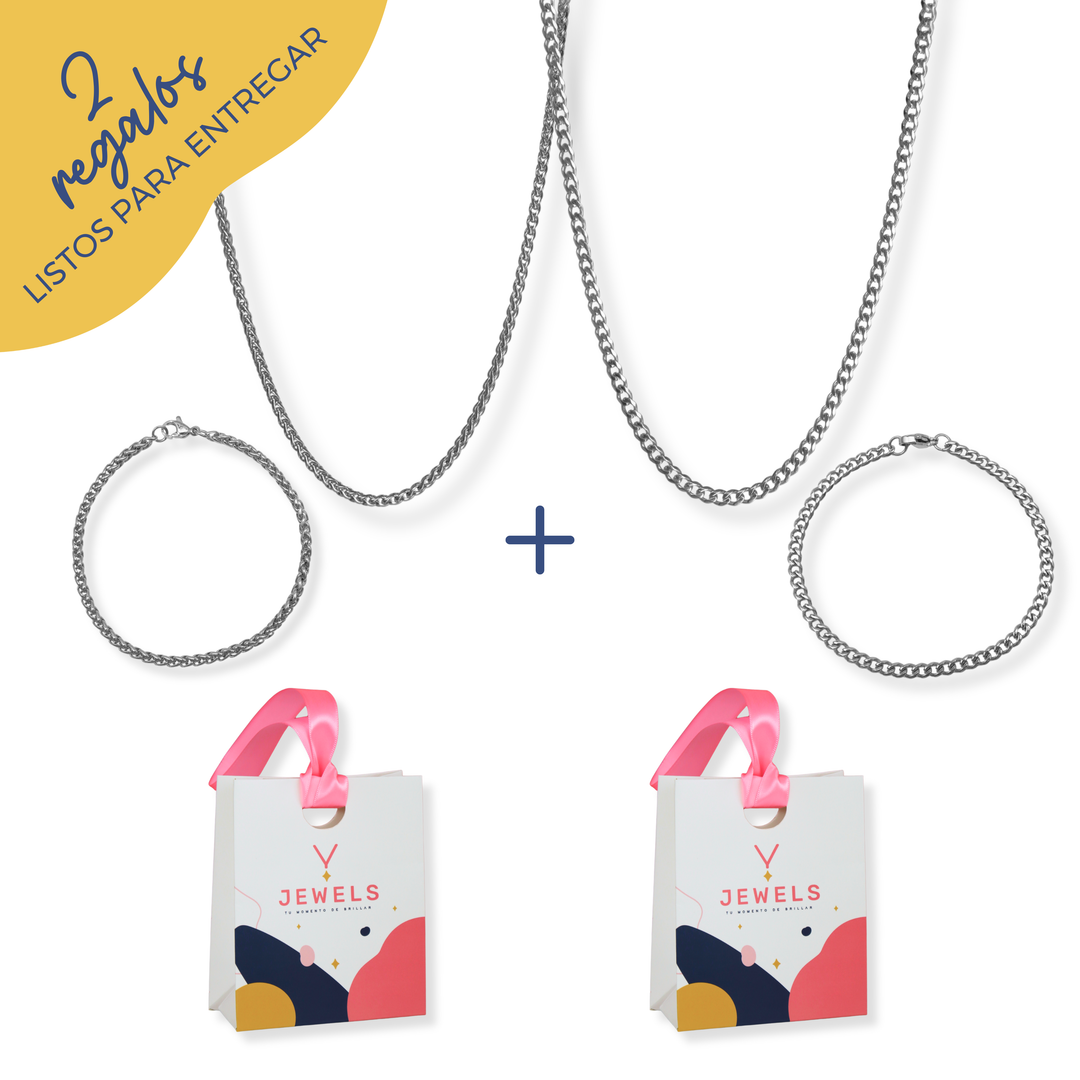 Bundle 2 regalos para hombres - clásicos - oro o plata