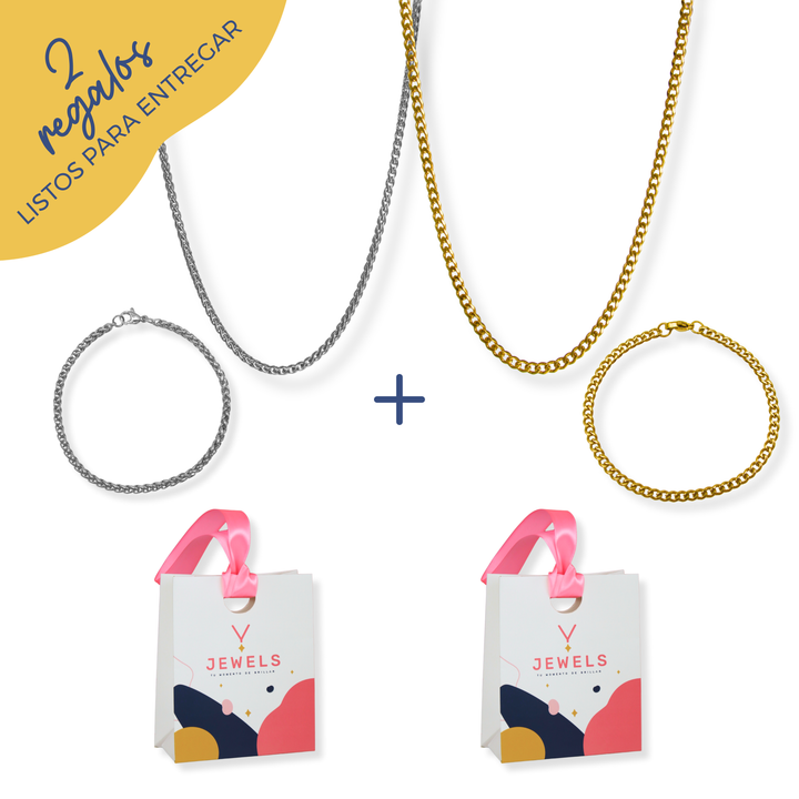 Bundle 2 regalos para hombres - clásicos - oro o plata