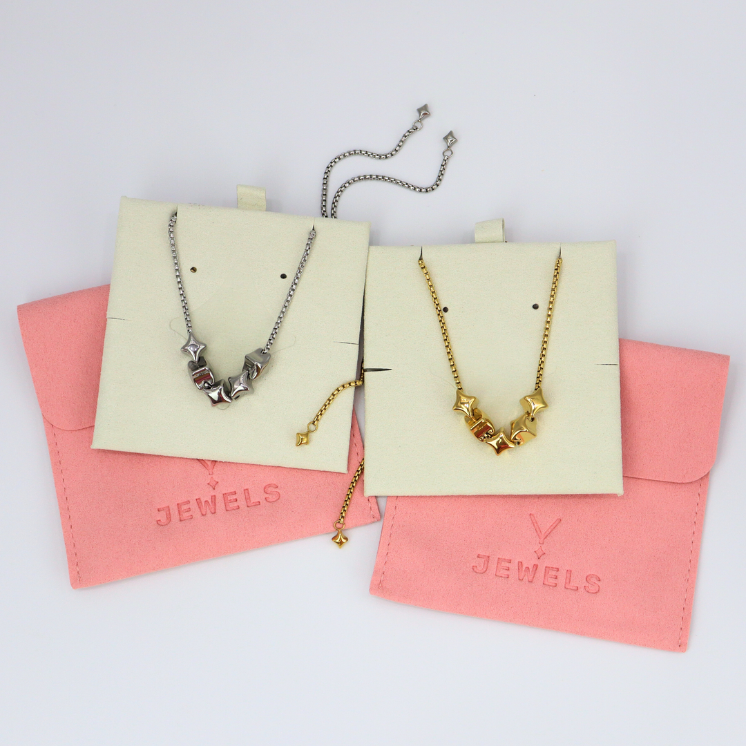 Collar Línea Exclusiva de Y - 5 charms - ajustable - varias maneras de uso - oro o plata