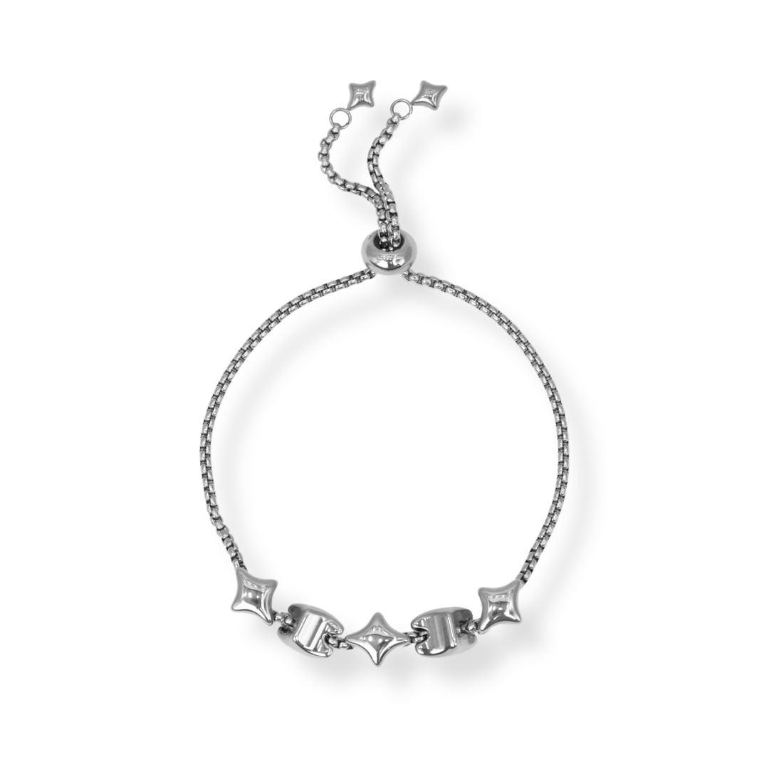 Pulsera Línea Exclusiva de Y - 5 charms - ajustable - oro o plata
