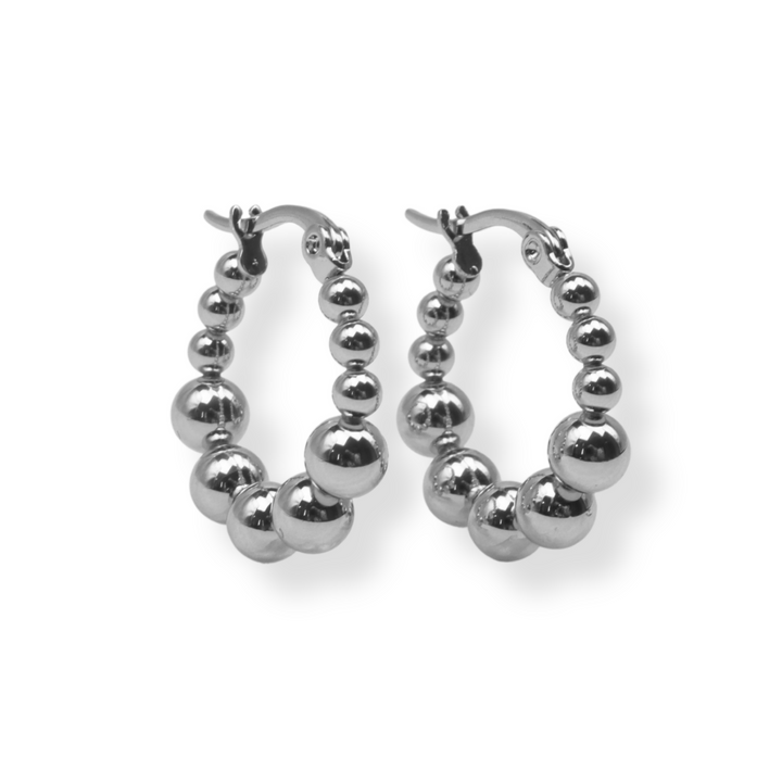 Aretes Priscila - hoops - bolitas - oro o plata
