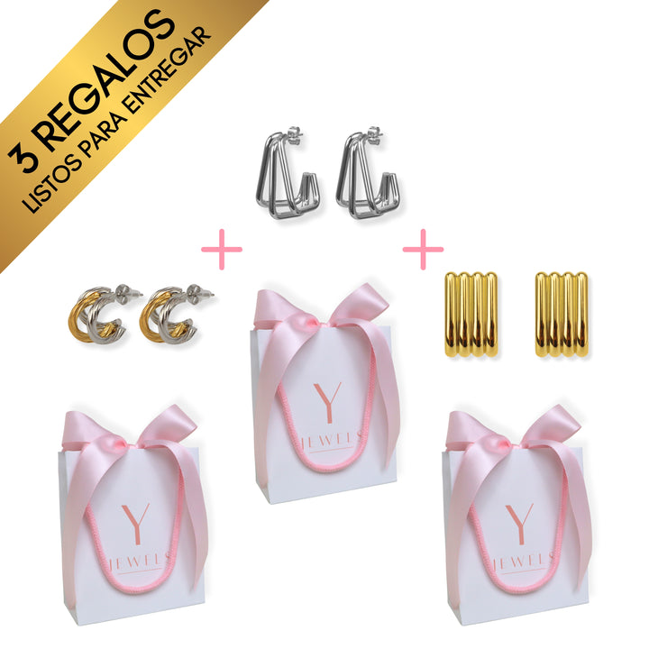 Bundle 3 regalos de aretes