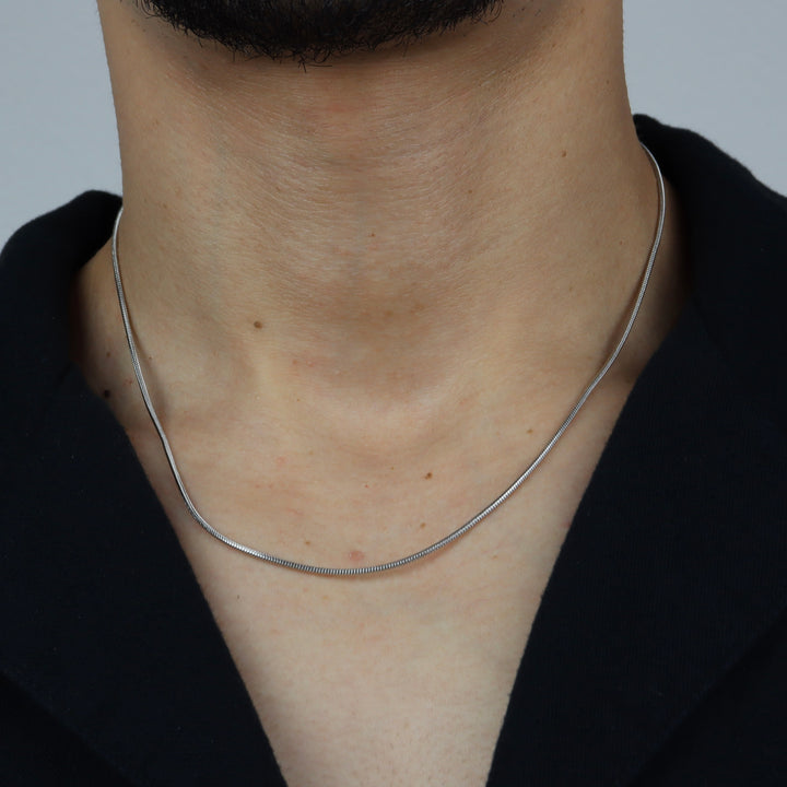 Collar snake chain delgado 1mm - oro o plata - hombre