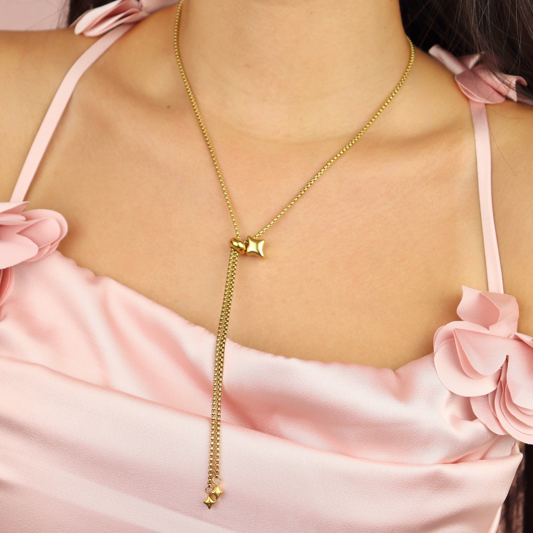 Collar Línea Exclusiva de Y - 1 charm - ajustable - varias maneras de uso - oro o plata