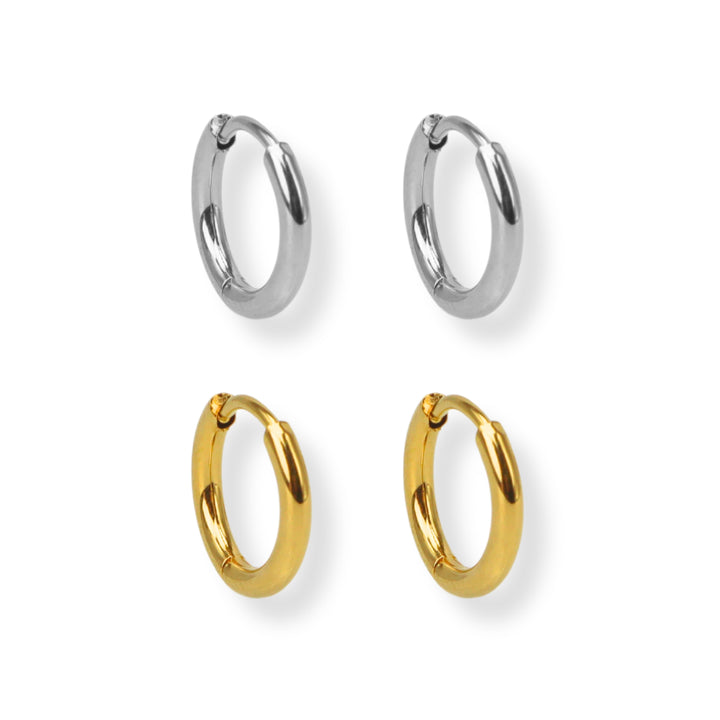 Aretes hoops - oro o plata - unisex - 1 par