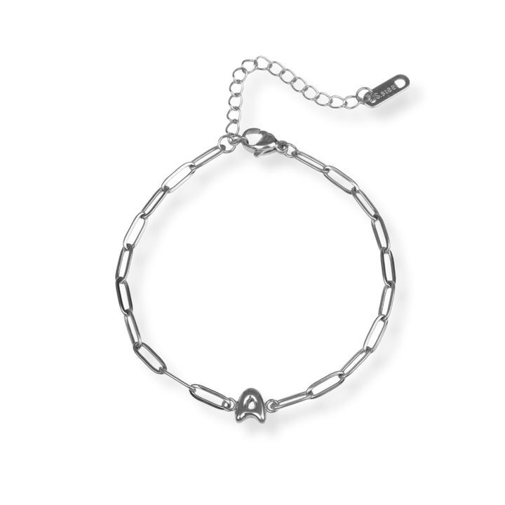 Pulsera con inicial nueva - letras A a Z - oro o plata