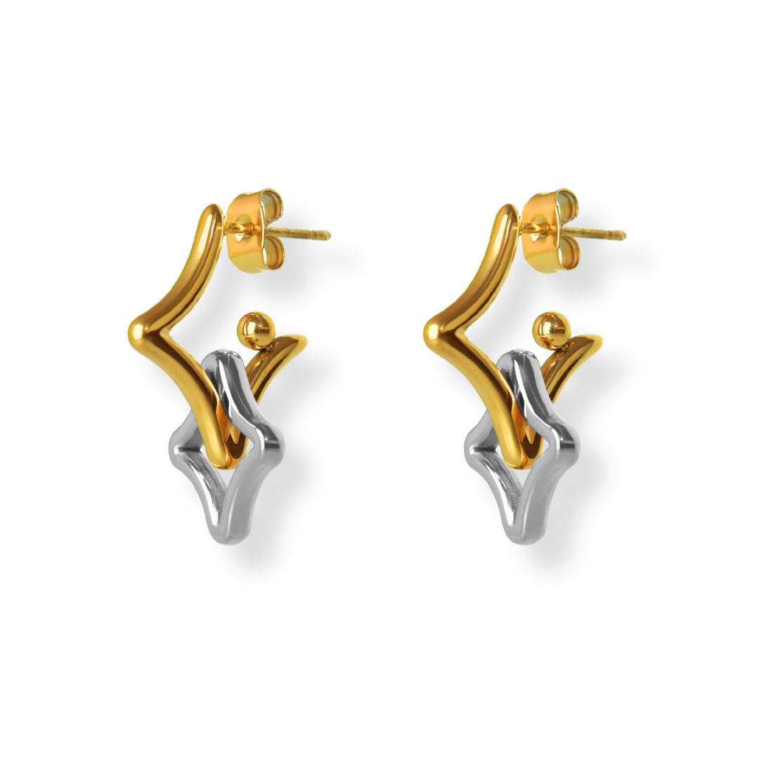 Aretes Línea Exclusiva de Y -  Dangle studs - oro, plata o doble tono