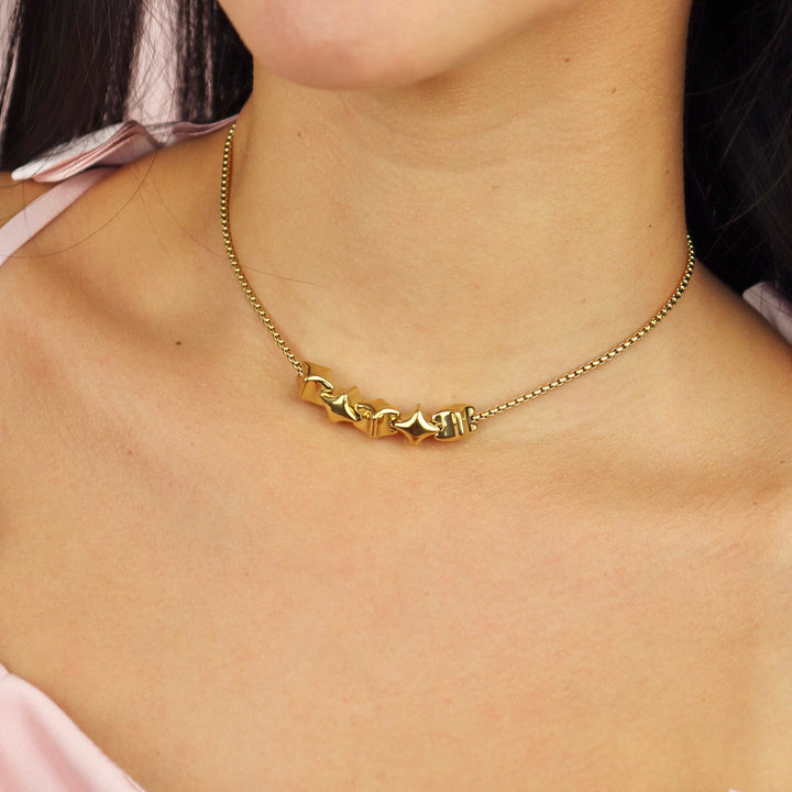Collar Línea Exclusiva de Y - 5 charms - ajustable - varias maneras de uso - oro o plata