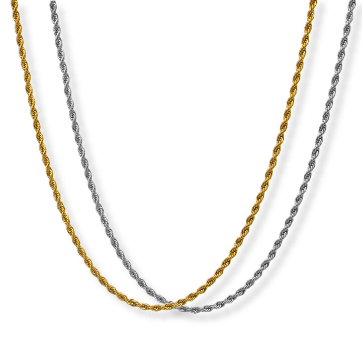 Collar rope chain - oro o plata - hombre