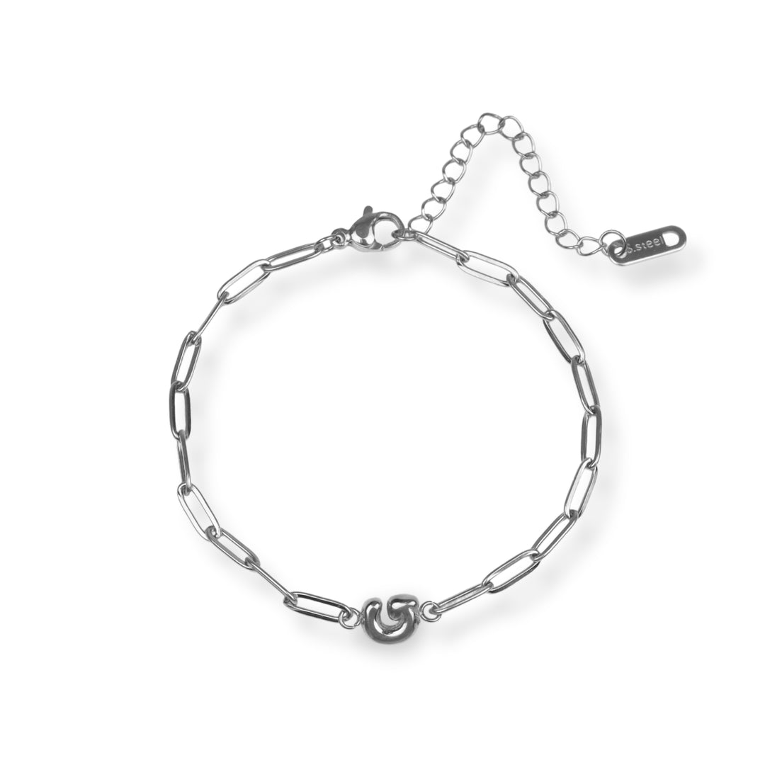 Pulsera con inicial nueva - letras A a Z - oro o plata