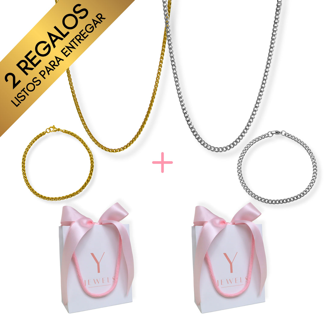 Bundle 2 regalos para hombres - clásicos - oro o plata