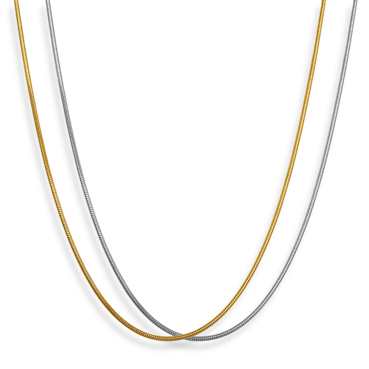 Collar snake chain delgado 1mm - oro o plata - hombre