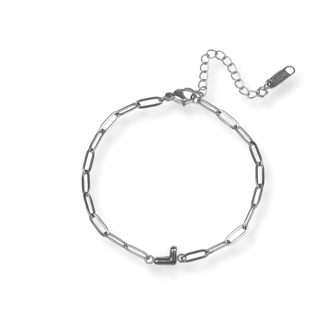 Pulsera con inicial nueva - letras A a Z - oro o plata