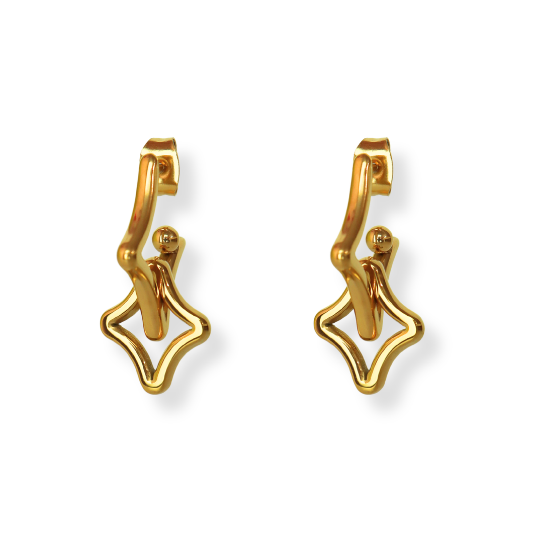 Aretes Línea Exclusiva de Y -  Dangle studs - oro, plata o doble tono