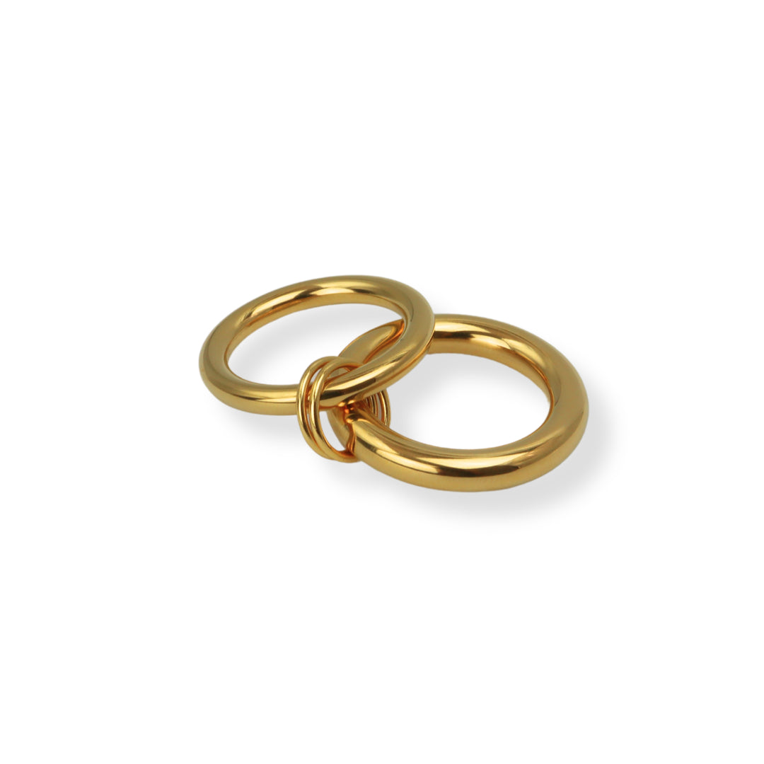 Sortija Loriann - doble aro - oro o doble tono - size 6 a 8