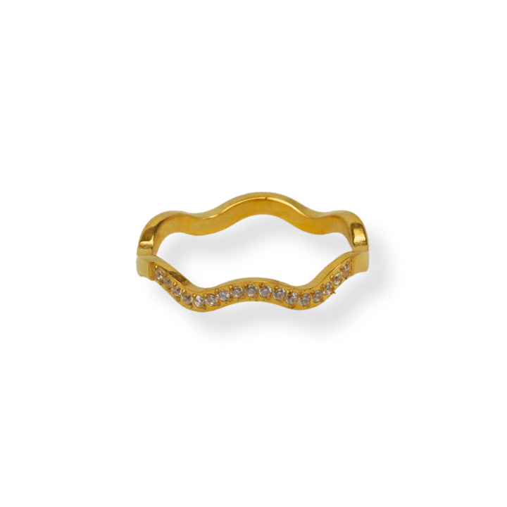 Sortija Omayra - curvas con zirconia - size 5 a 9 - oro o plata