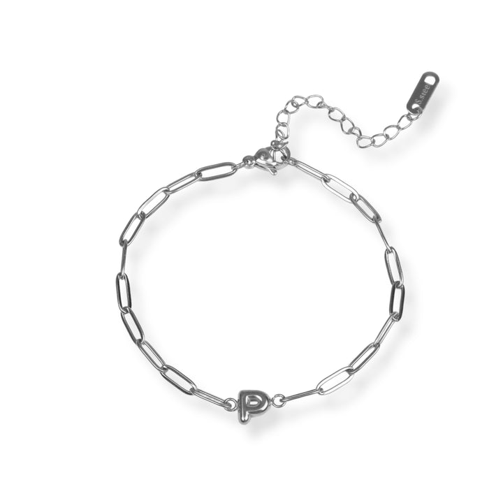 Pulsera con inicial nueva - letras A a Z - oro o plata