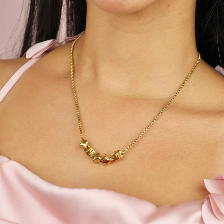 Collar Línea Exclusiva de Y - 5 charms - ajustable - varias maneras de uso - oro o plata