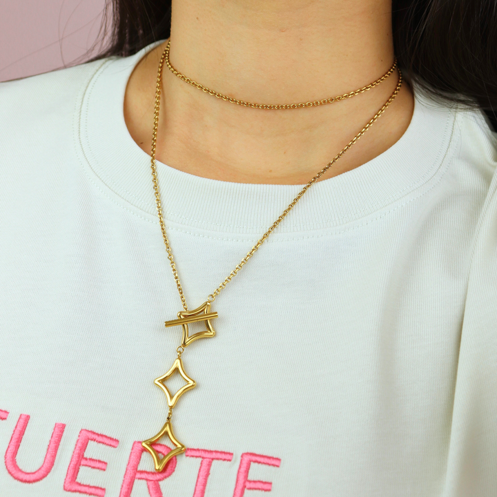 Collar Línea Exclusiva de Y - versátil - cierre OT exclusivo  - oro, plata o doble tono