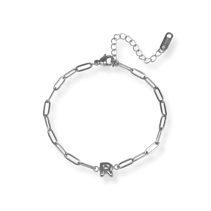 Pulsera con inicial nueva - letras A a Z - oro o plata